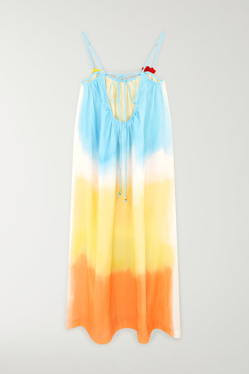 OMBRE PRINTED TIE SUNDRESS