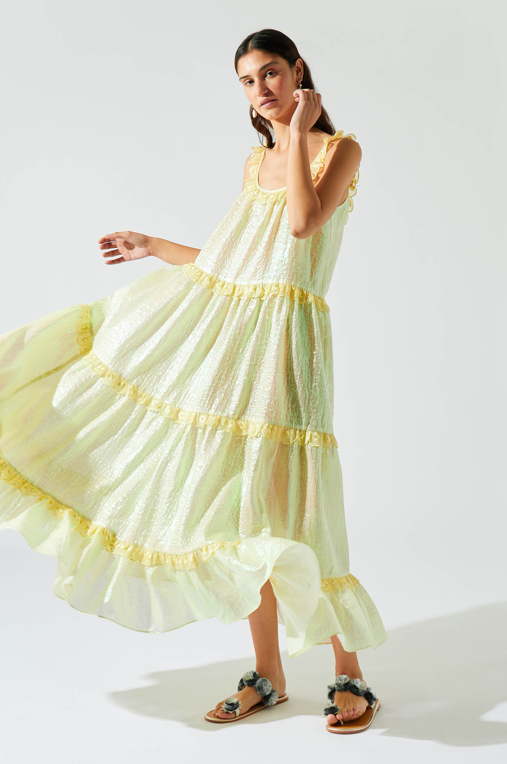 Strapless dress Paquerette Yellow