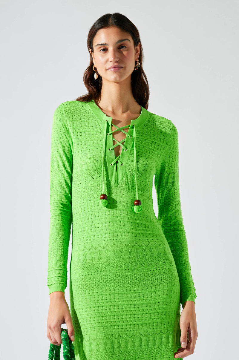 Pierrette knit long dress Green