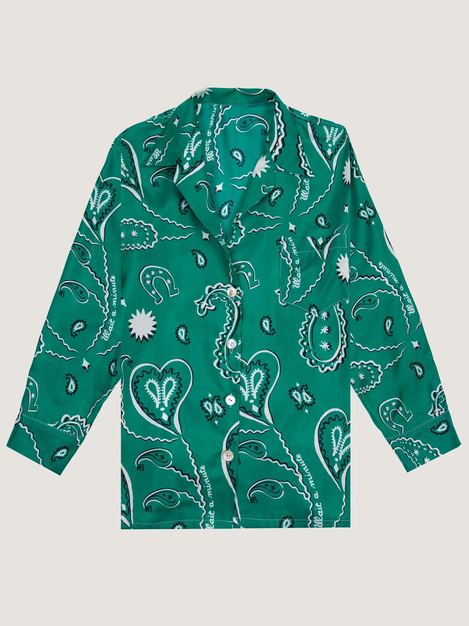 Western silk shirt green