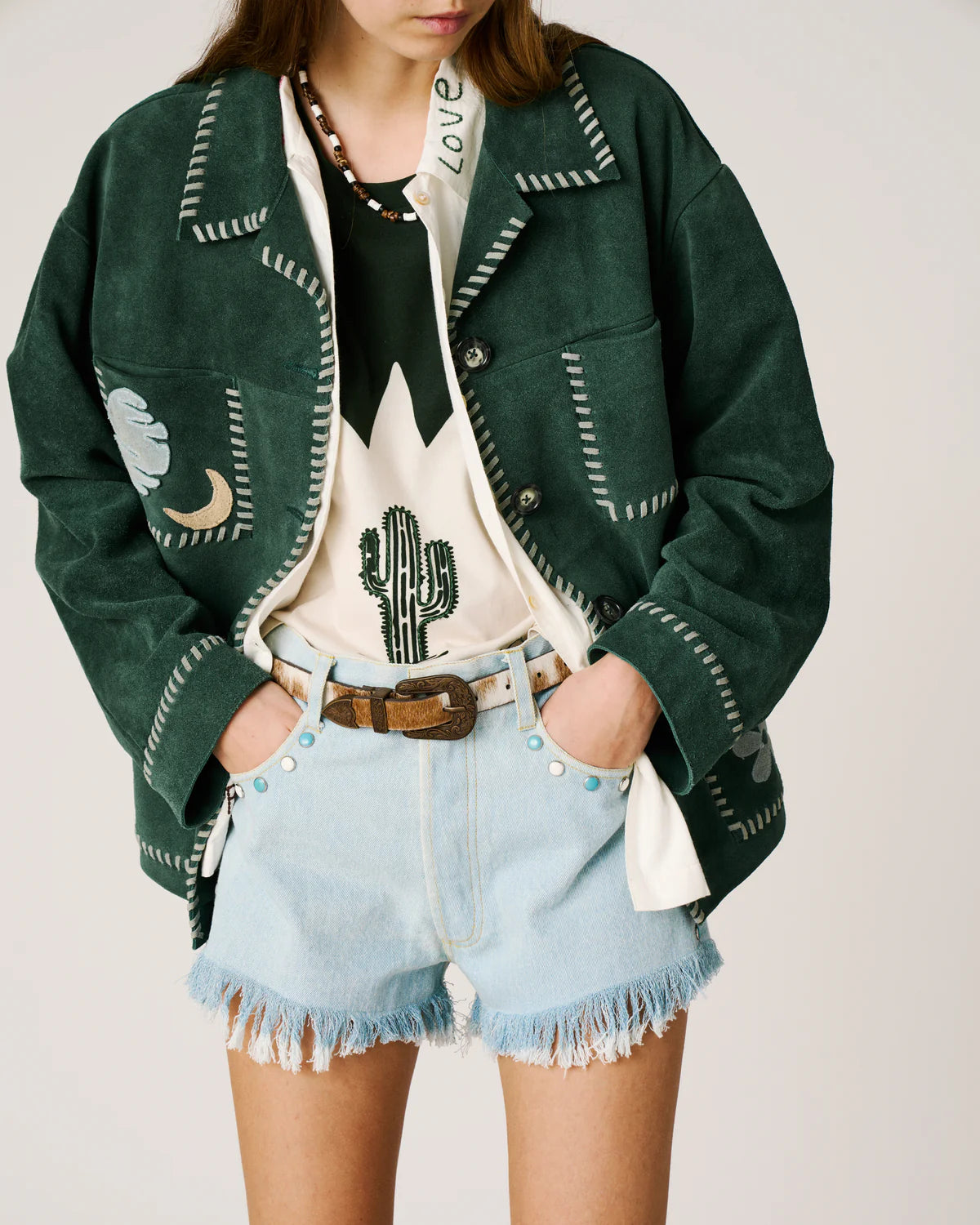 Suede green jacket