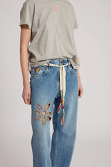 CUT OUT FLOWER JEANS