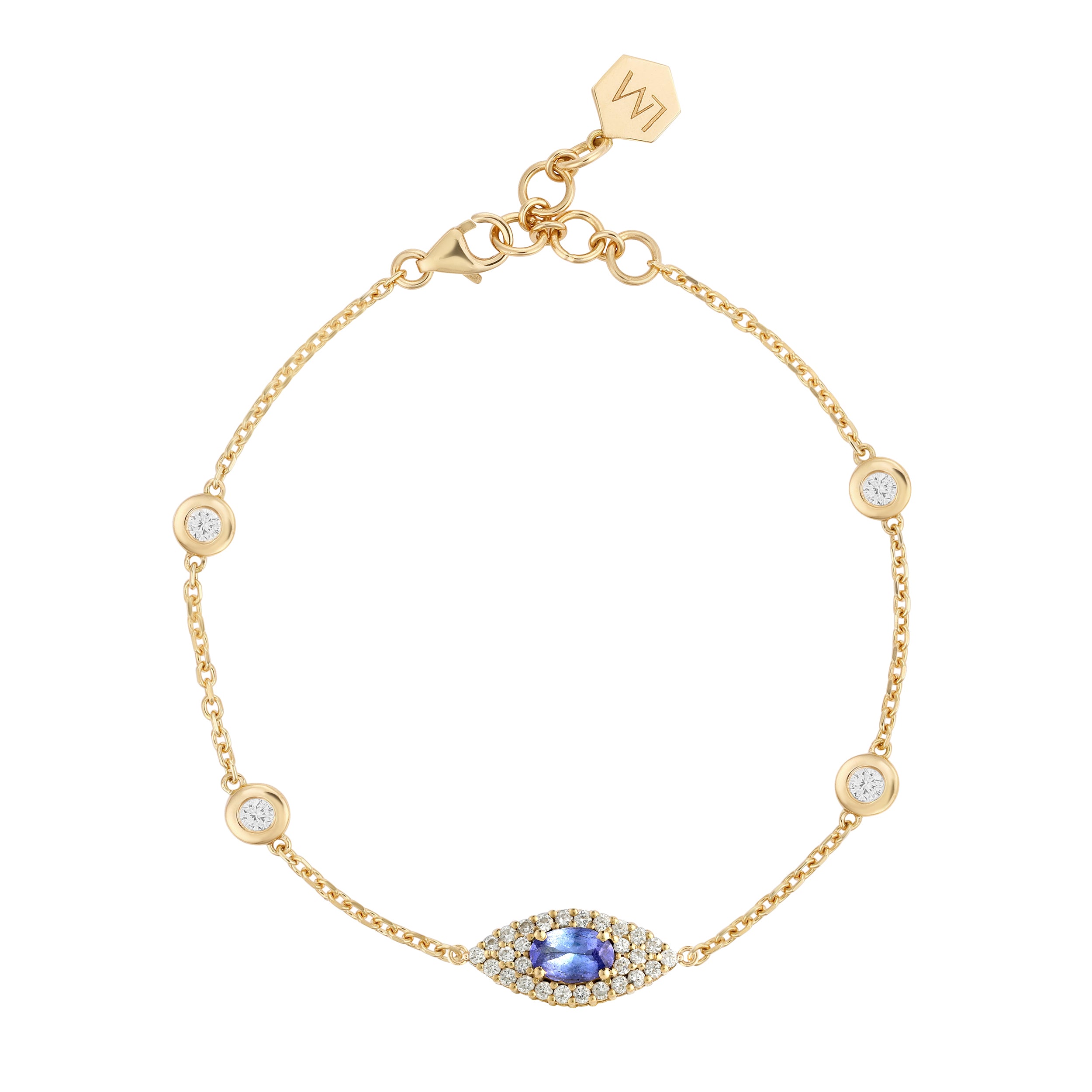 18K GOLD PAVED DIAMOND EYE BRACELET