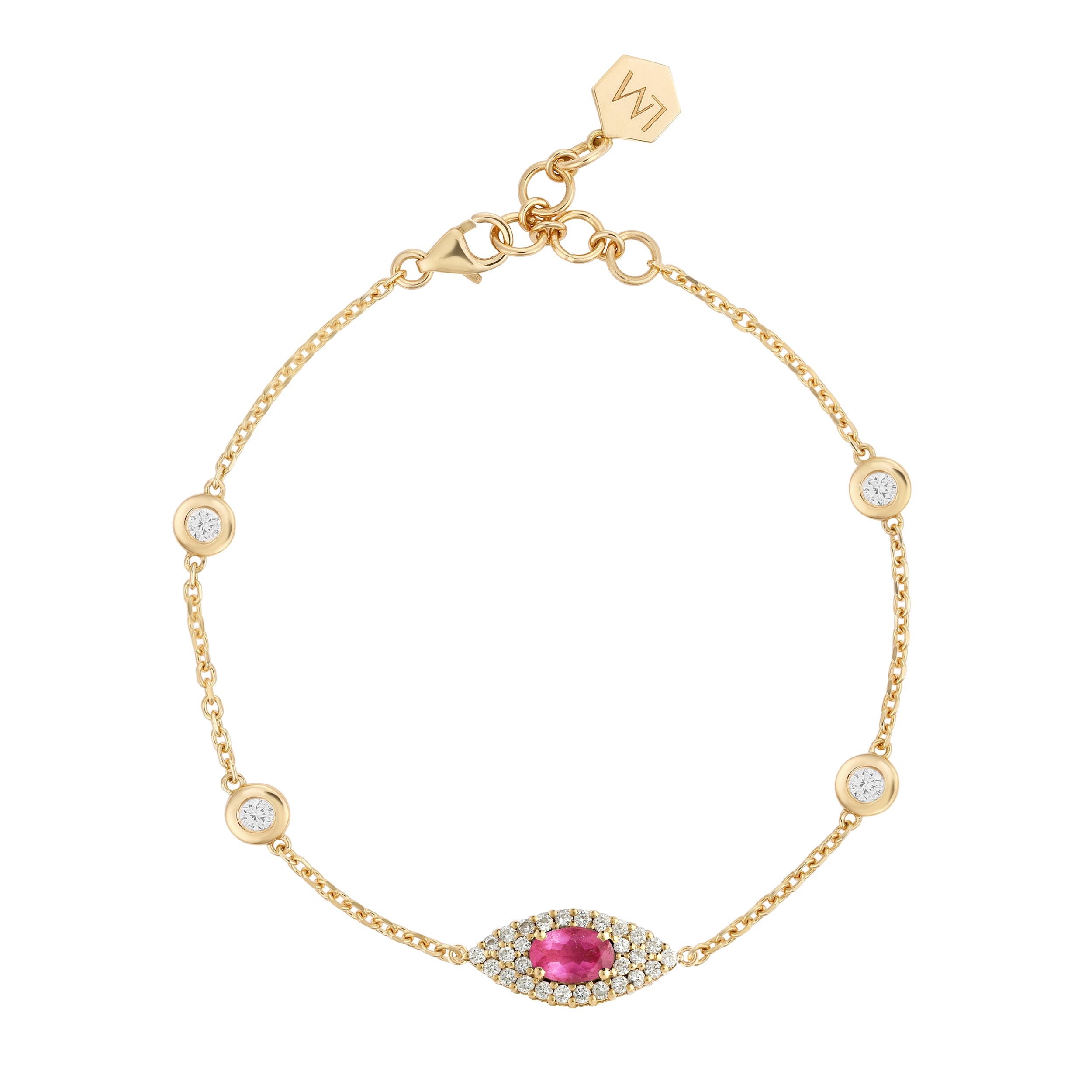 18K GOLD PAVED DIAMOND EYE BRACELET