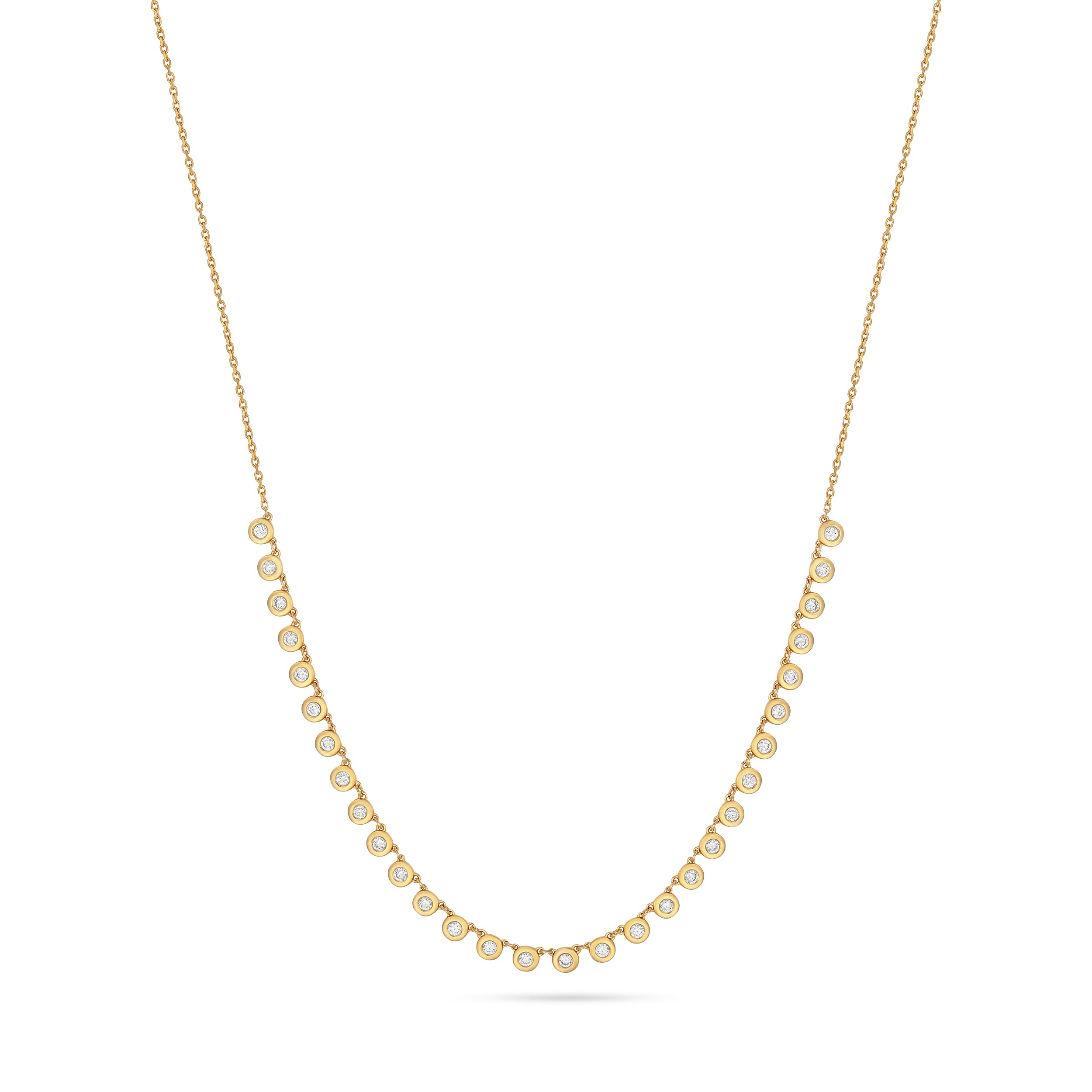 VALENTINA - ROUND BEZEL DIAMONDS NECKLACE