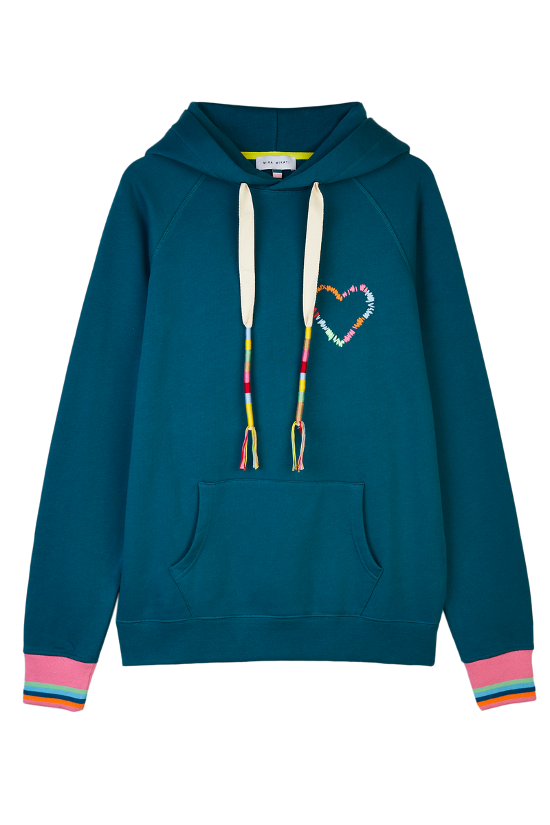 EMBROIDERED HEART HOODIE