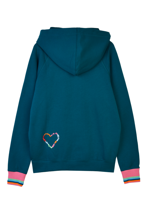 EMBROIDERED HEART HOODIE