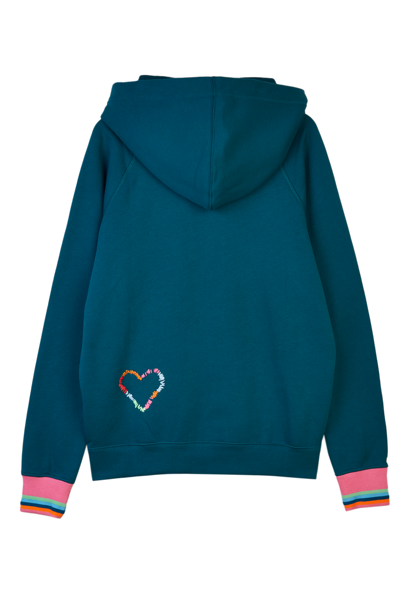 EMBROIDERED HEART HOODIE