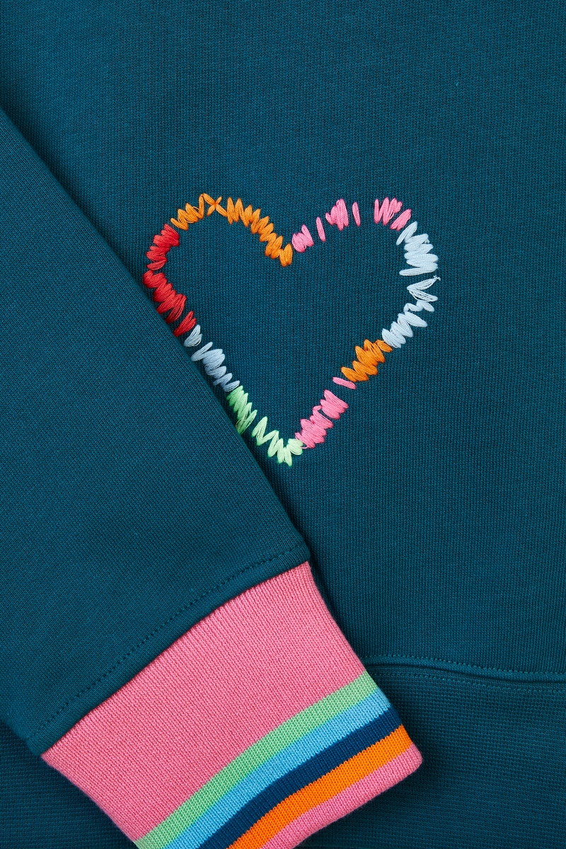 EMBROIDERED HEART HOODIE