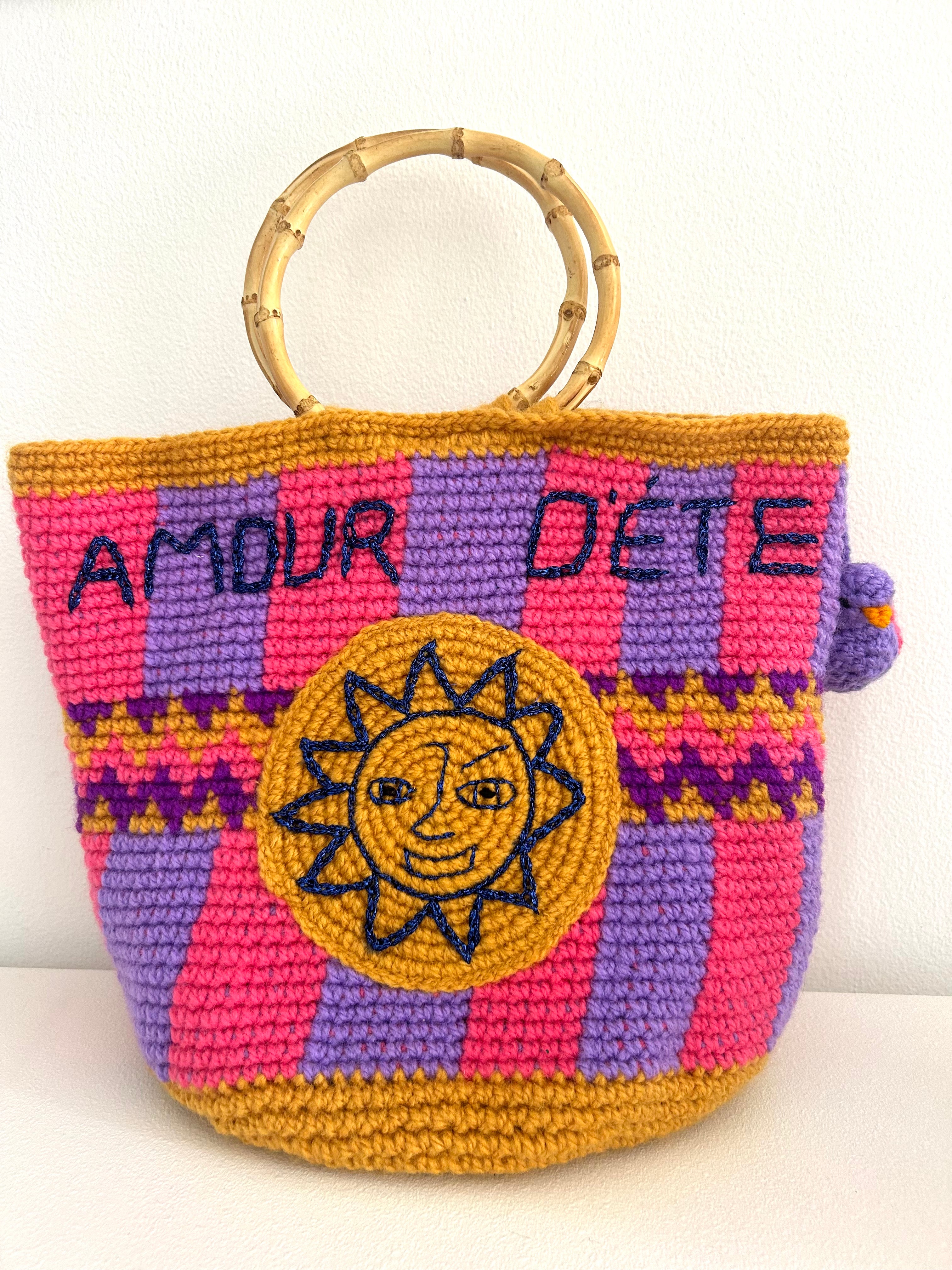 AMOUR D'ETE PINK CROCHET BAG