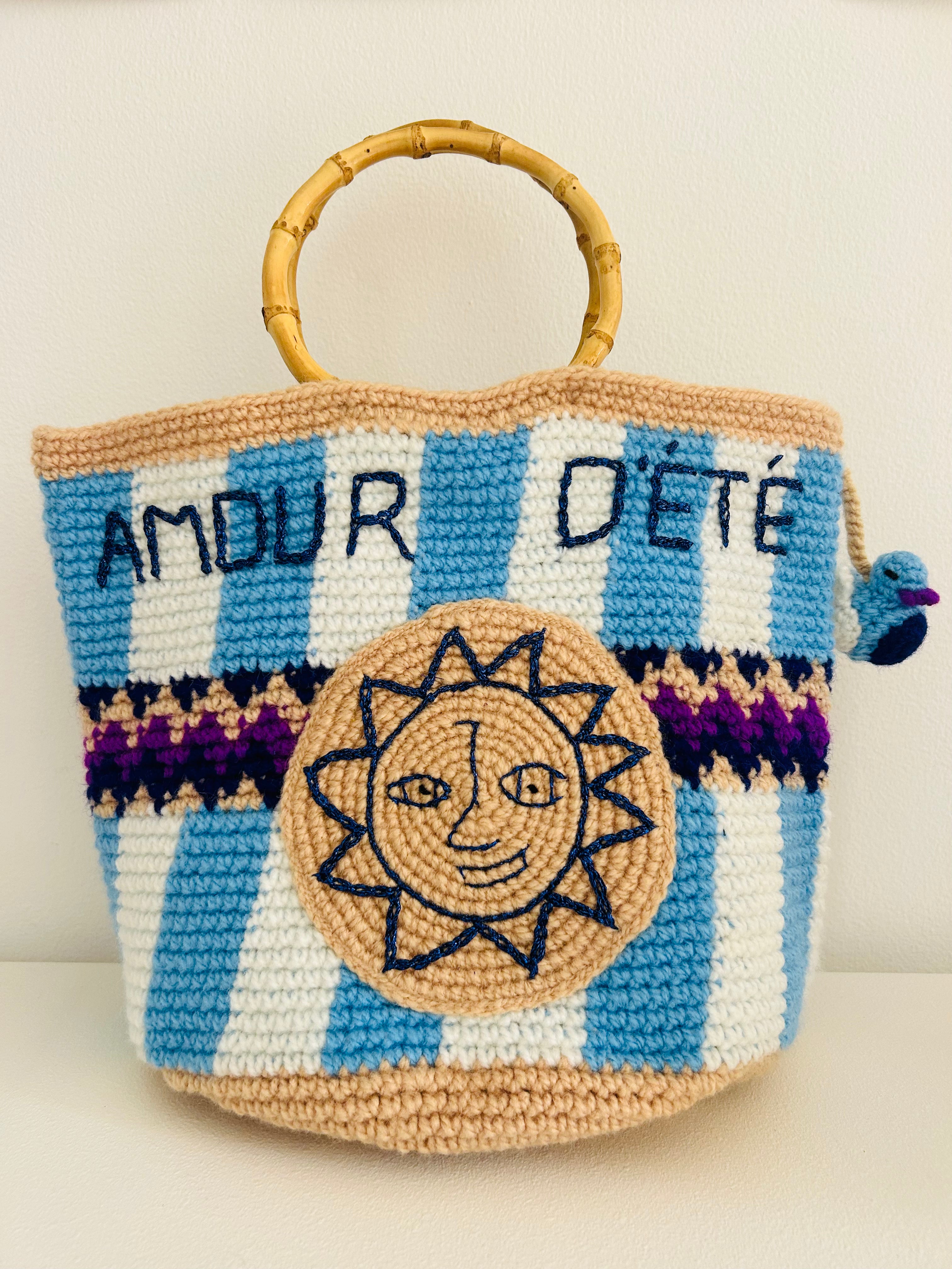 AMOUR D'ETE BLUE CROCHET BAG