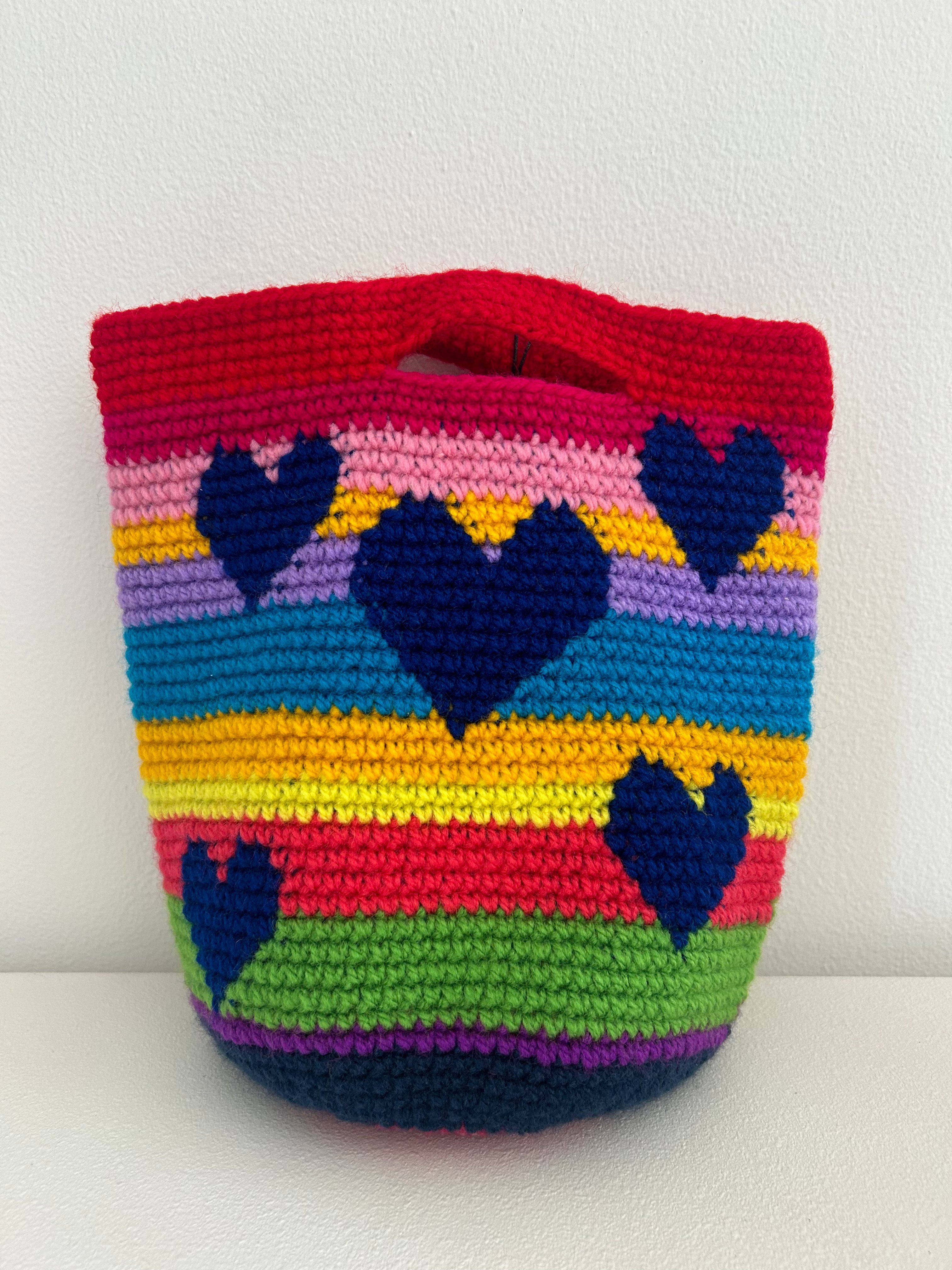 RAINBOW CORAZON CROCHET BAG