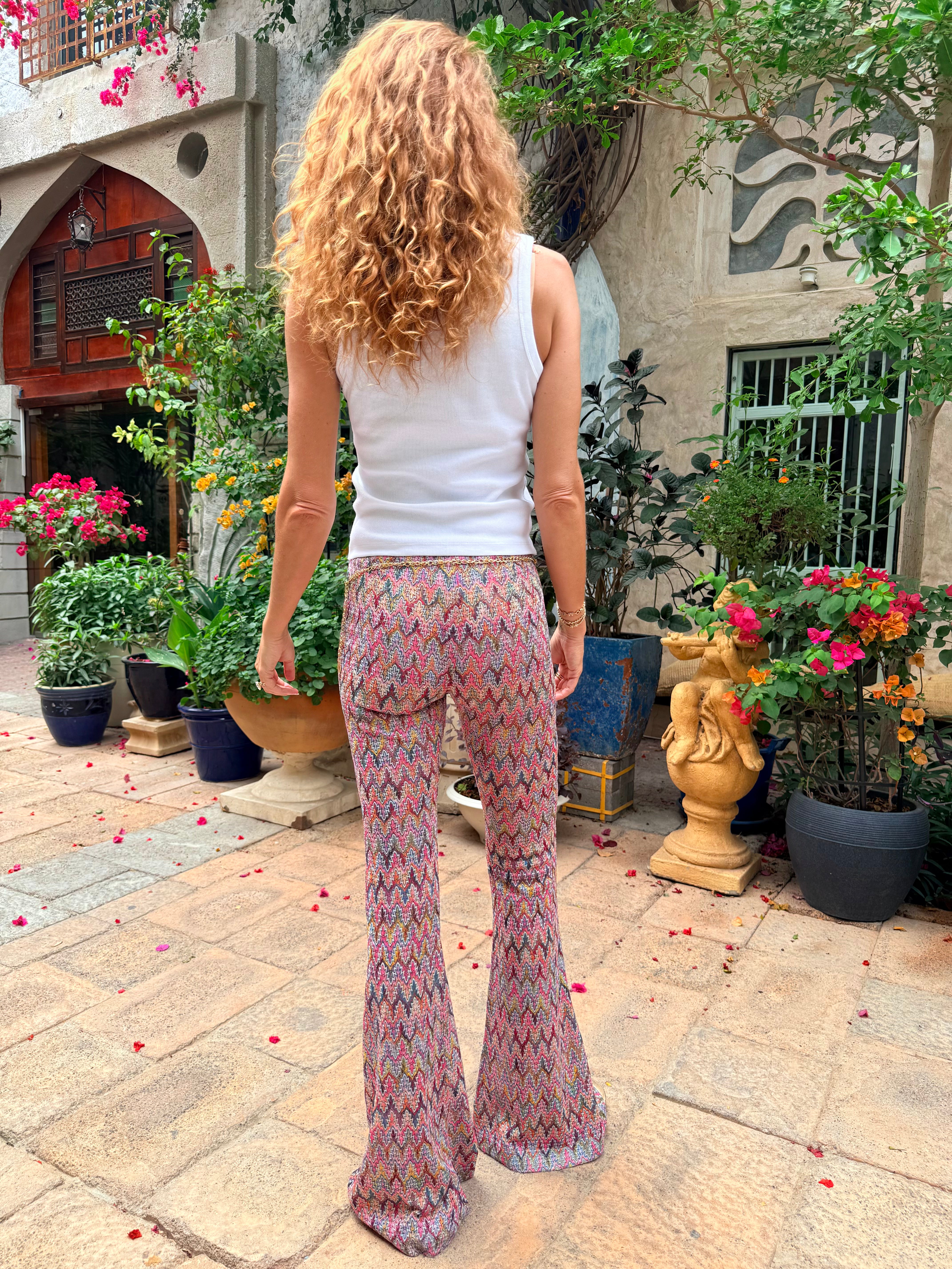 DAYDREAM CHEVRON PINK FLARE PANTS