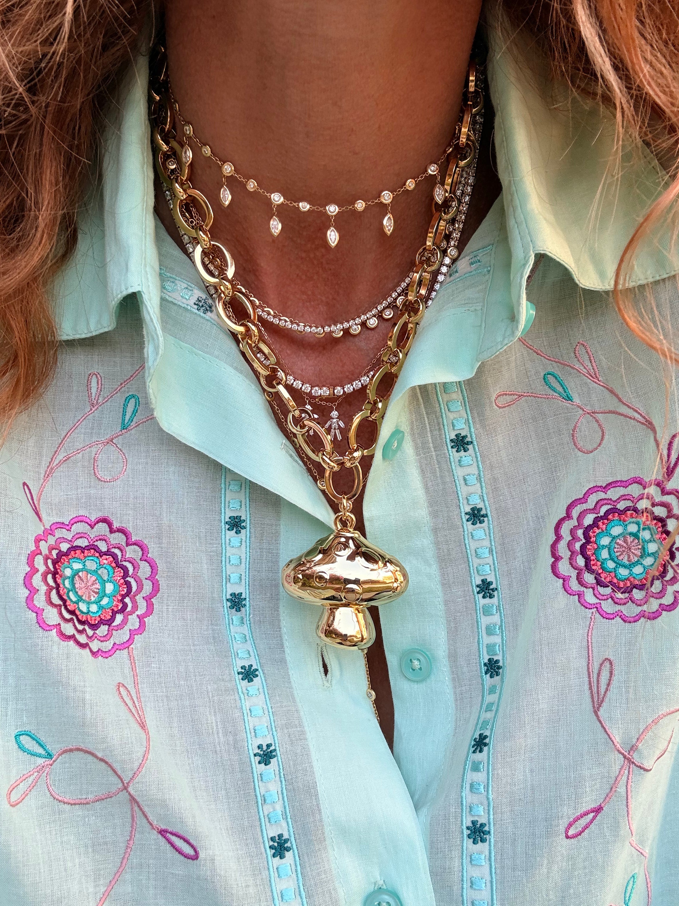 BIG MUSHROOM CHARM NECKLACE