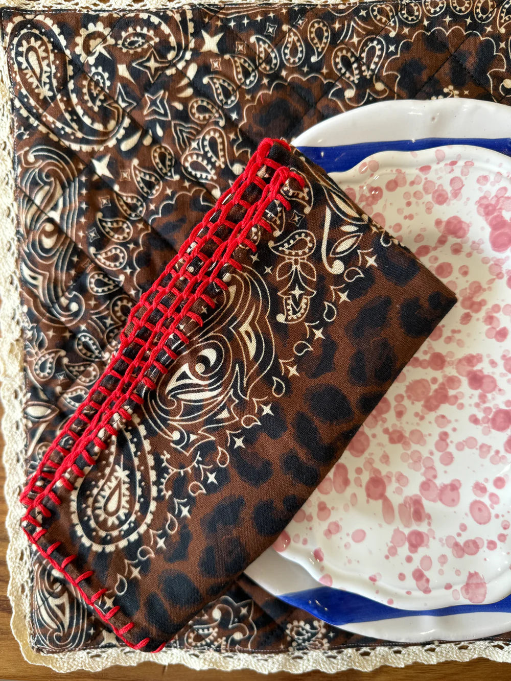 LEOPARD NAPKINS SET OF 2