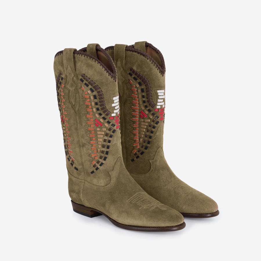 MIDNIGHT SUEDE INCA BOOTS