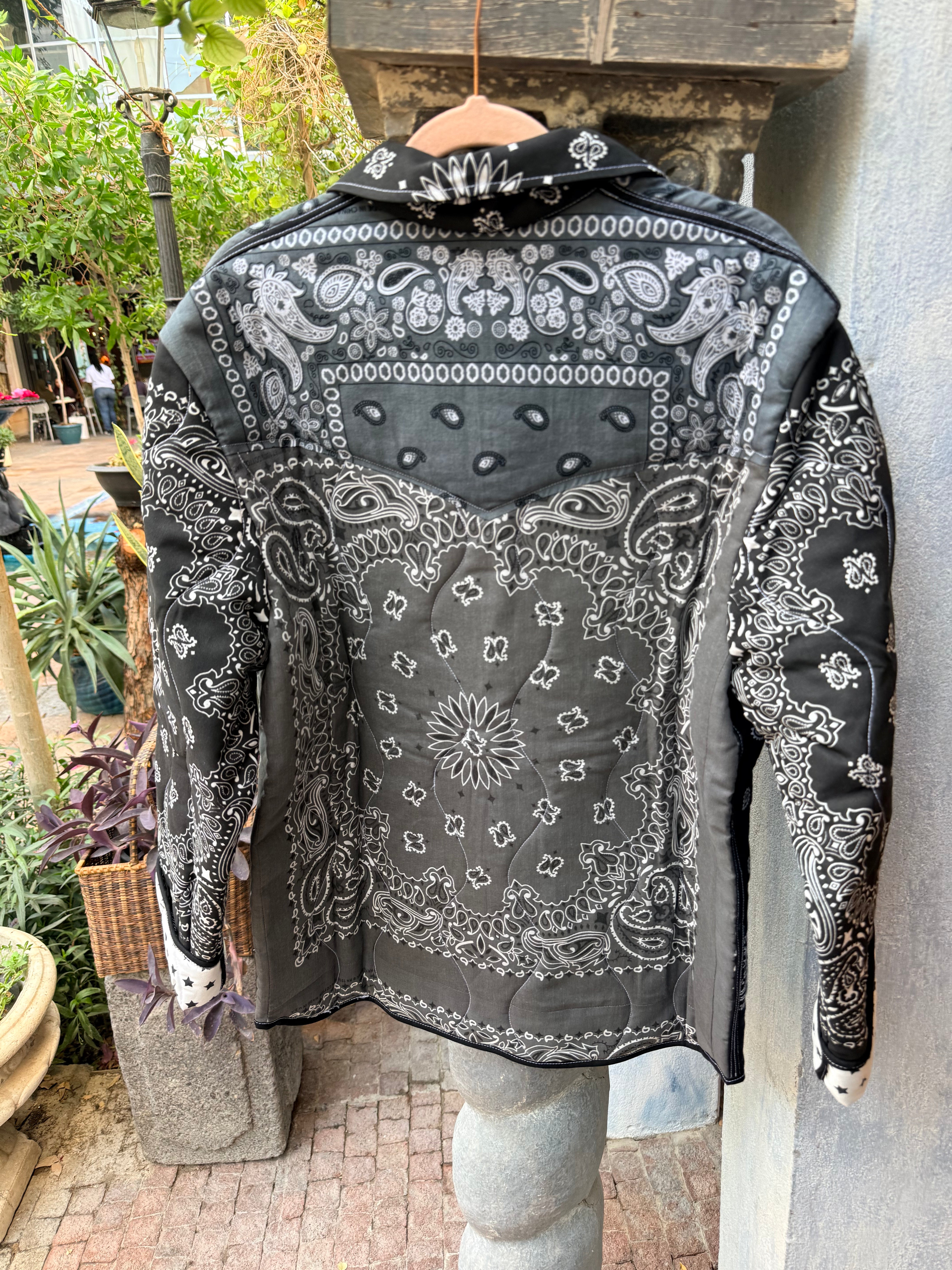 QUILTED BANDANA JACKET BLACK S/M