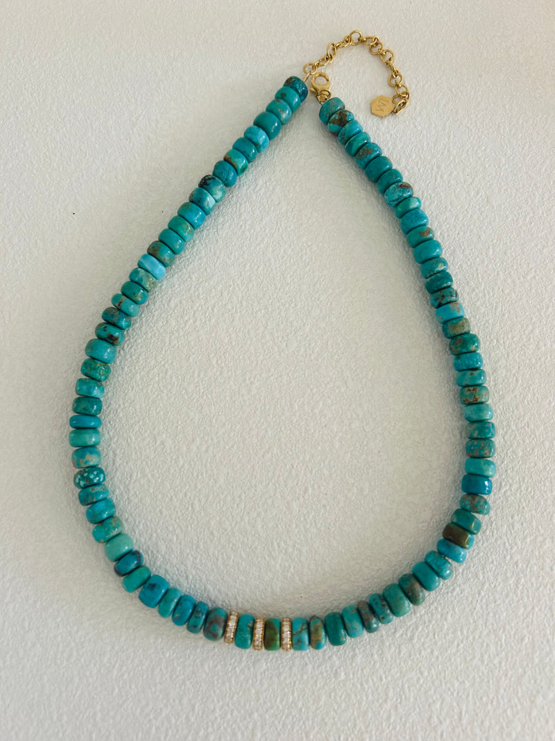 TURQUOISE & DIAMONDS NECKLACE