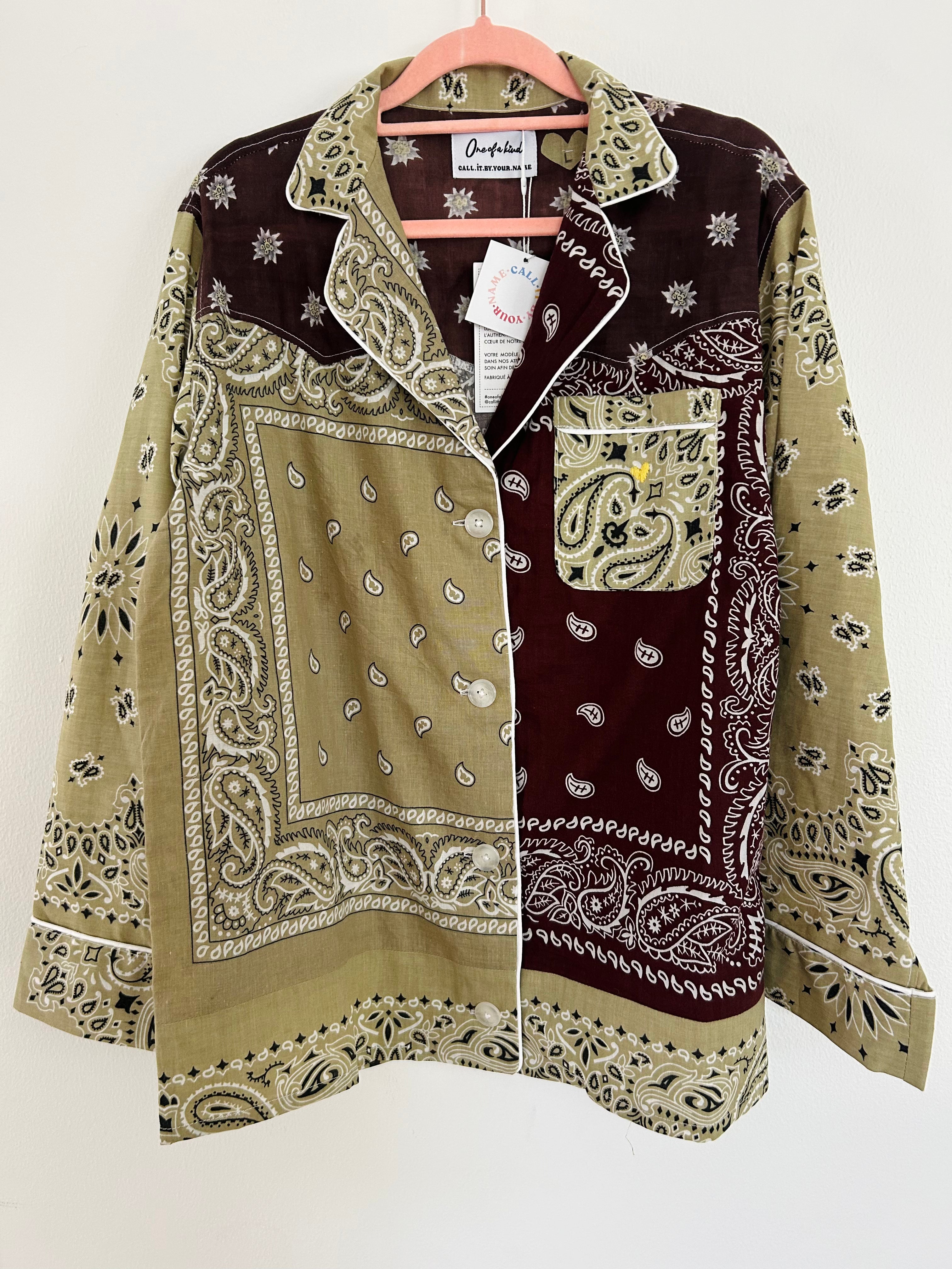 BANDANA SHIRT- SHADES OF BEIGE/BROWN