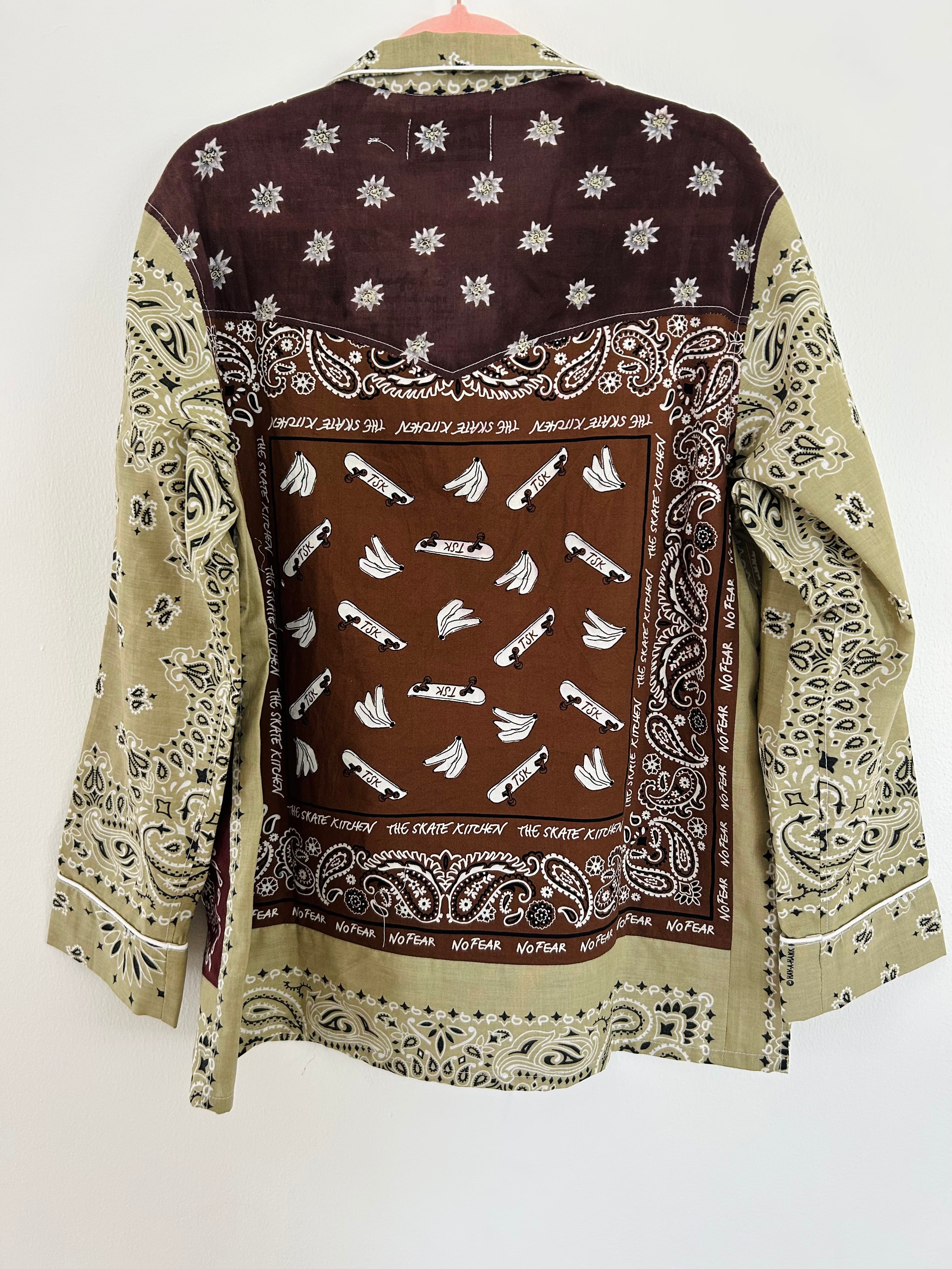 BANDANA SHIRT- SHADES OF BEIGE/BROWN