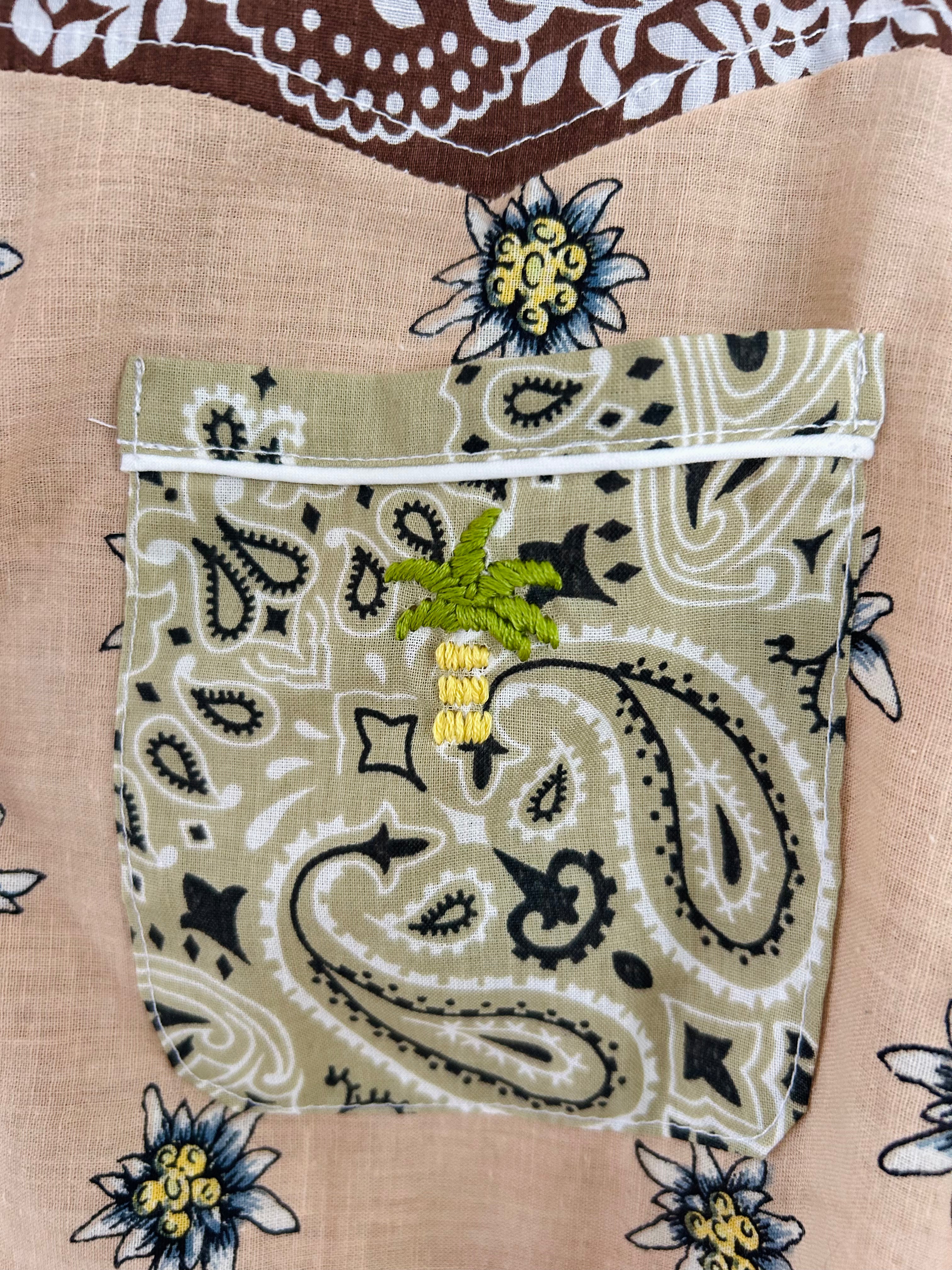 BANDANA SHIRT- SHADES OF BEIGE/BROWN