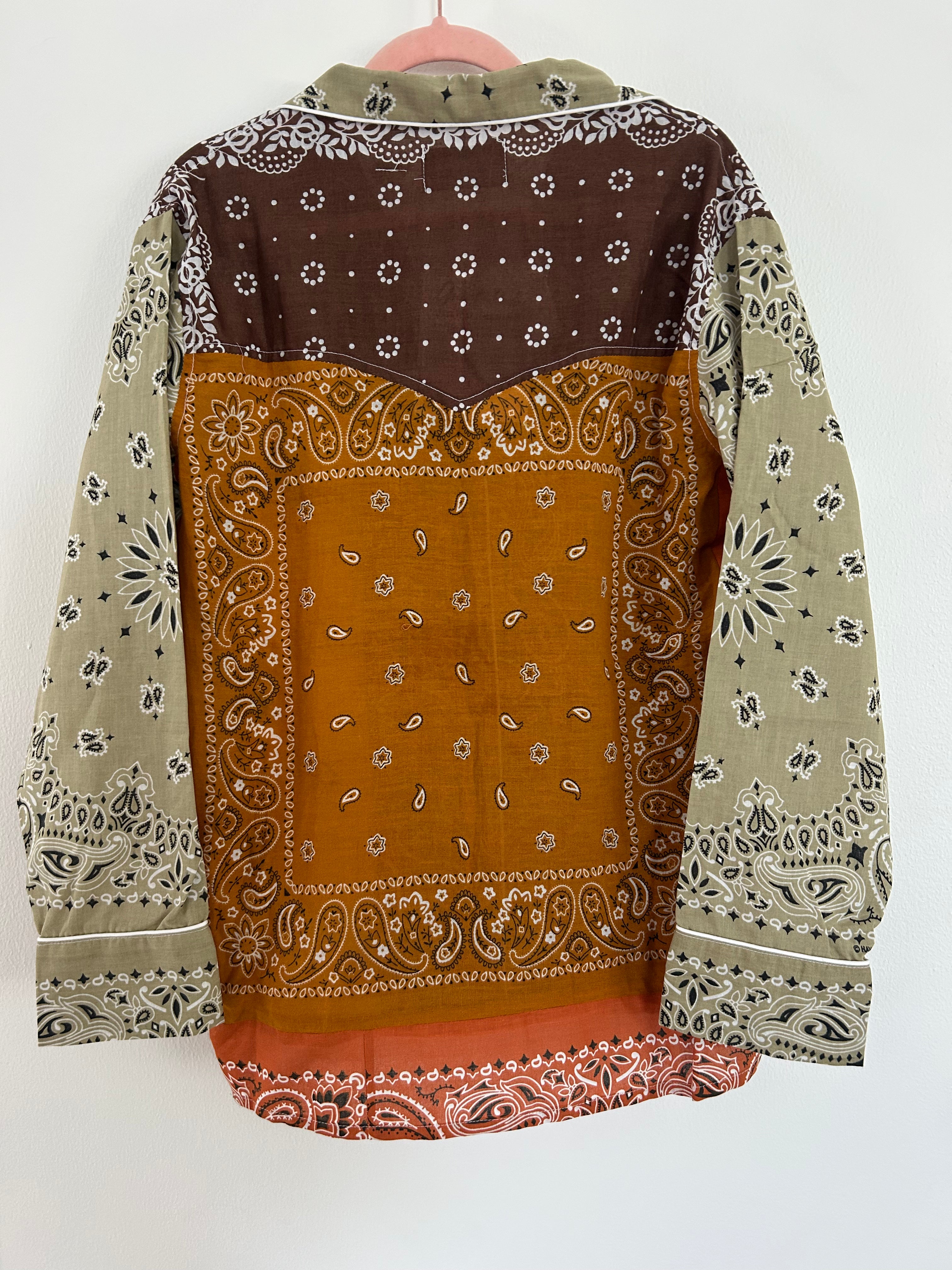 BANDANA SHIRT- SHADES OF BEIGE/BROWN