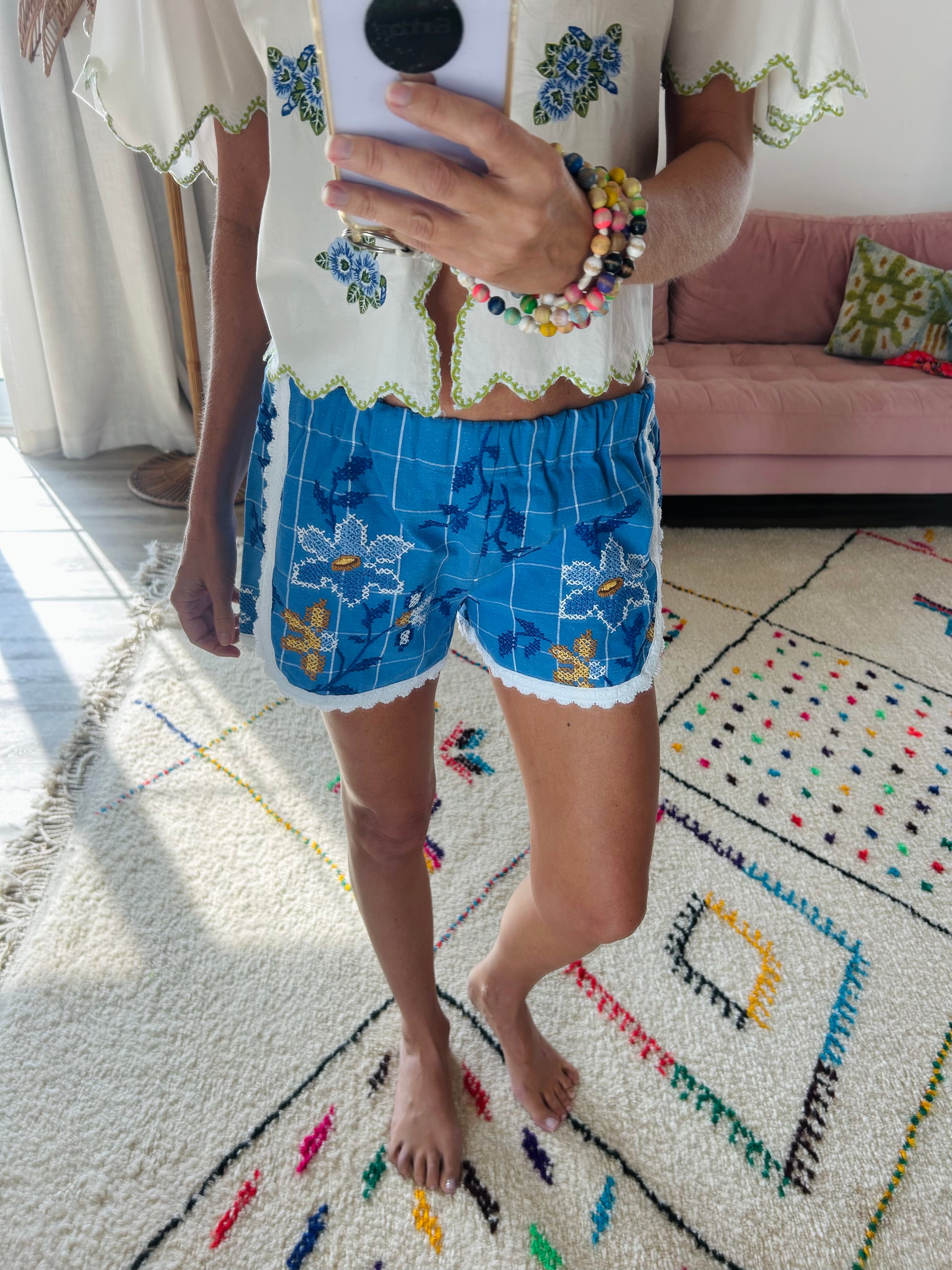 VINTAGE EMBROIDERED SHORTS S