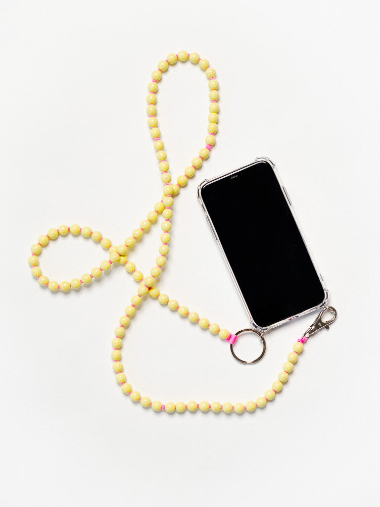PHONE STRAP PASTEL YELLOW-PINK