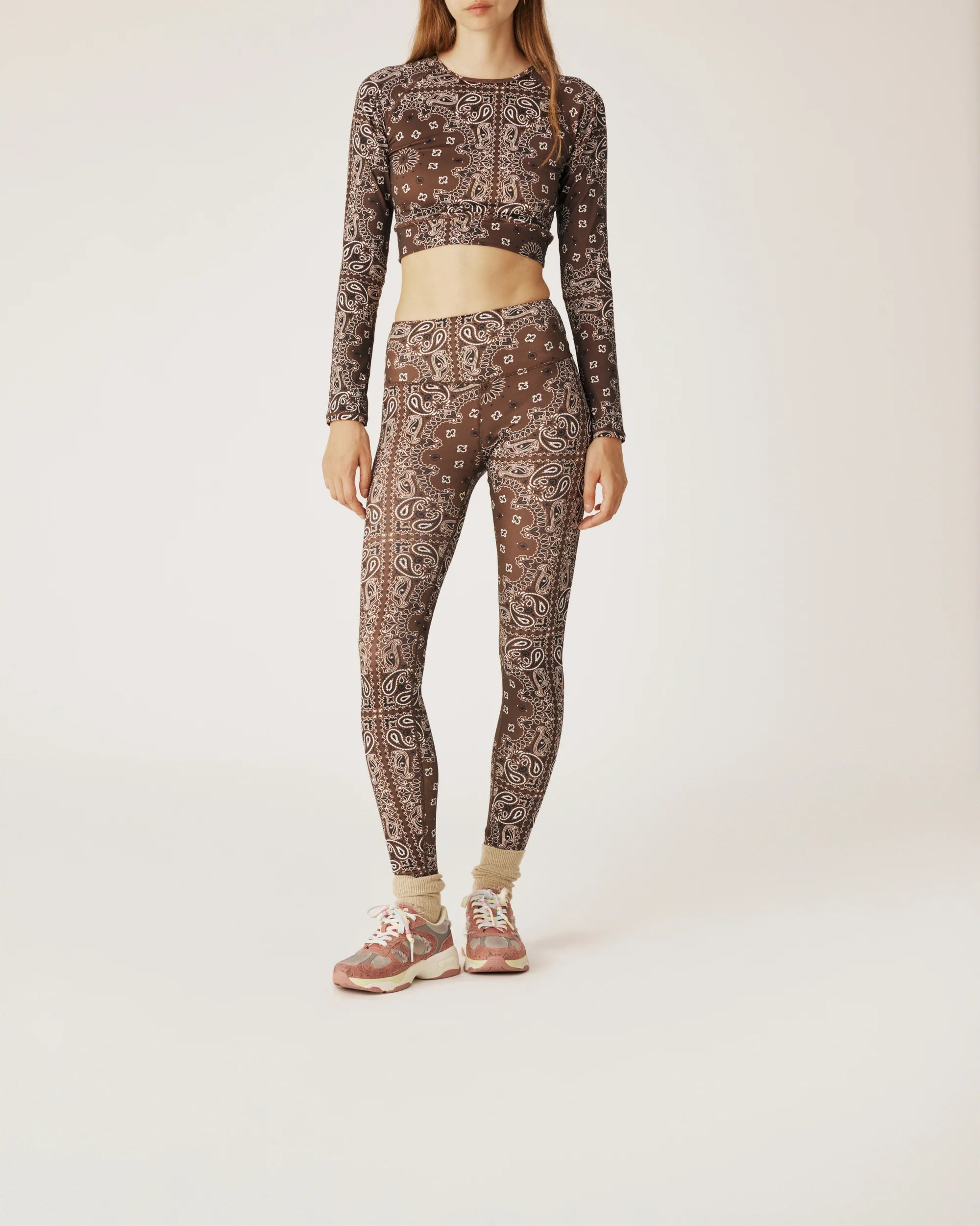 YOGA LEGGINGS BROWN BANDANA