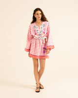 FLAMINGO SUNRISE  SHORT DRESS