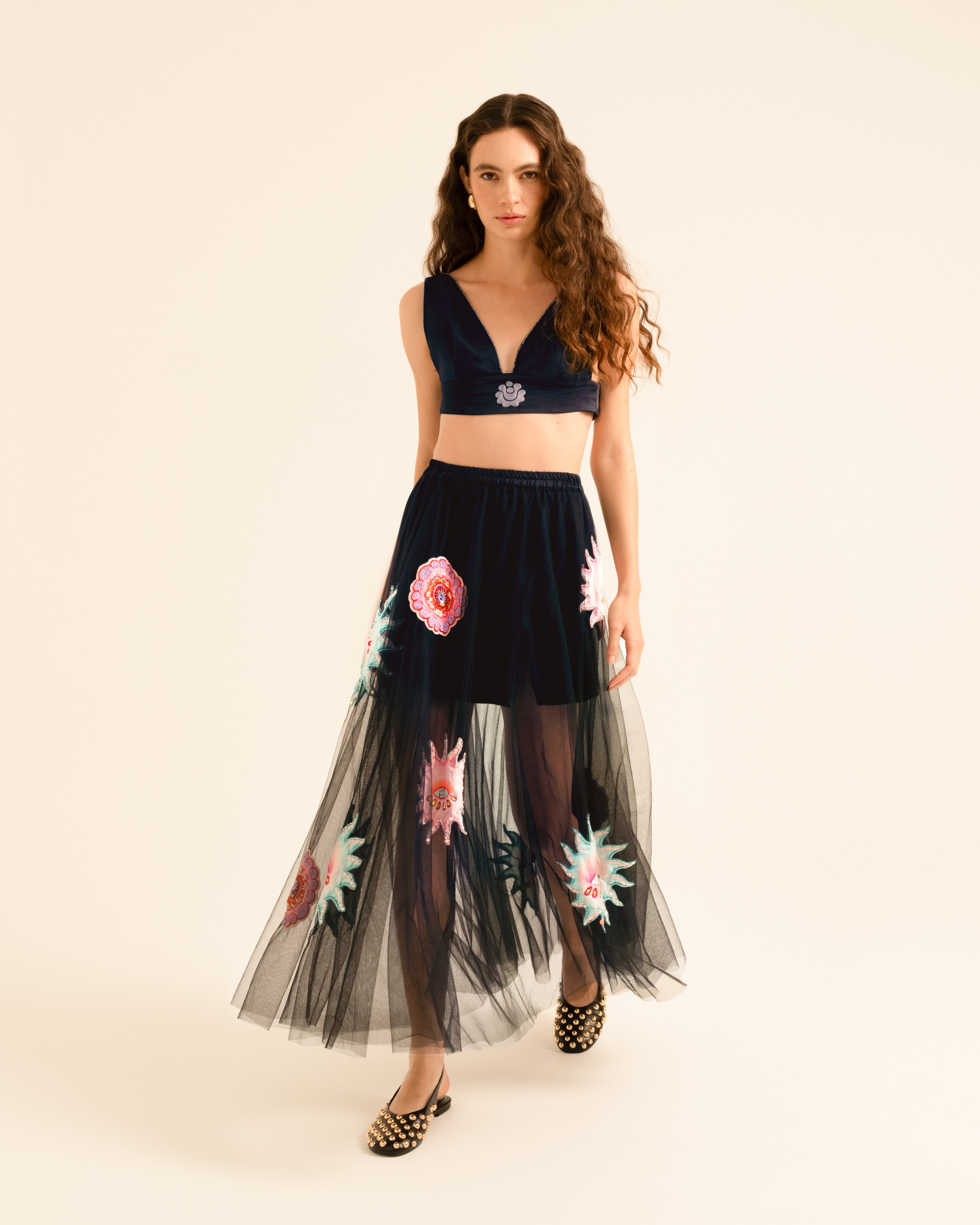 MIRAGE BLACK TULLE SKIRT