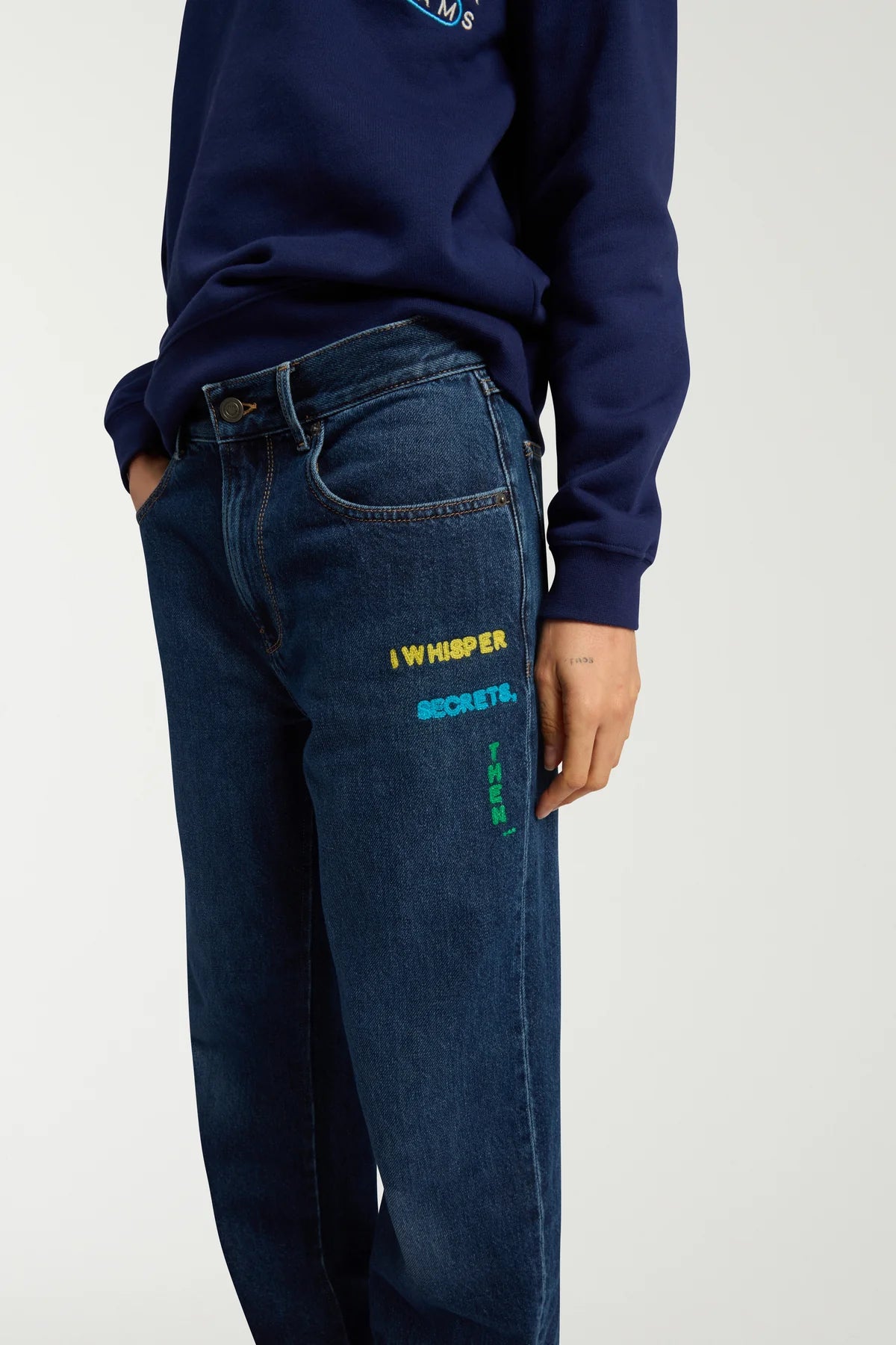 Riddle  Embroidered Denim Jean