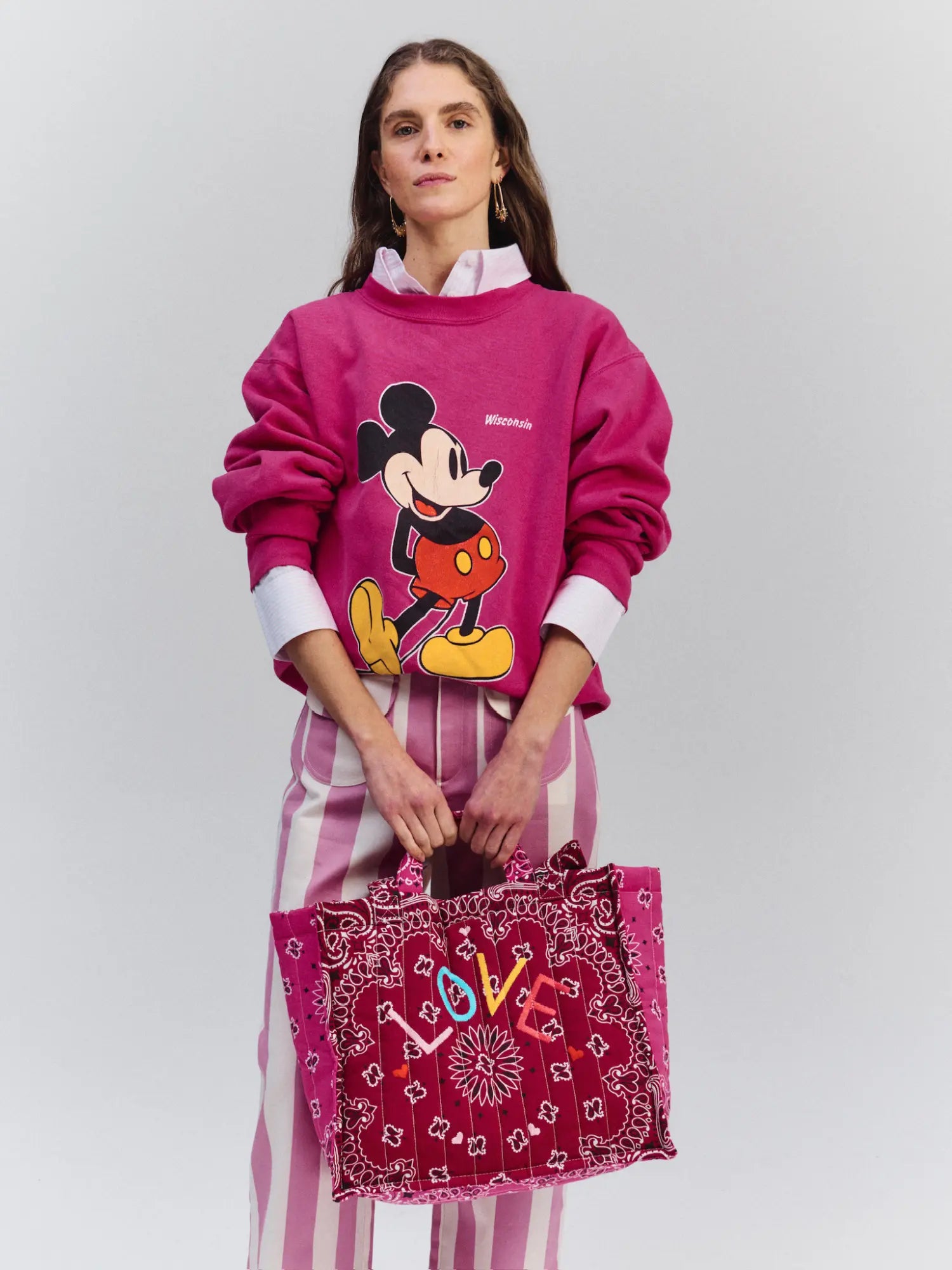 MEDIUM QUILTED - LOVE - BURGUNDY/FUSHIA
