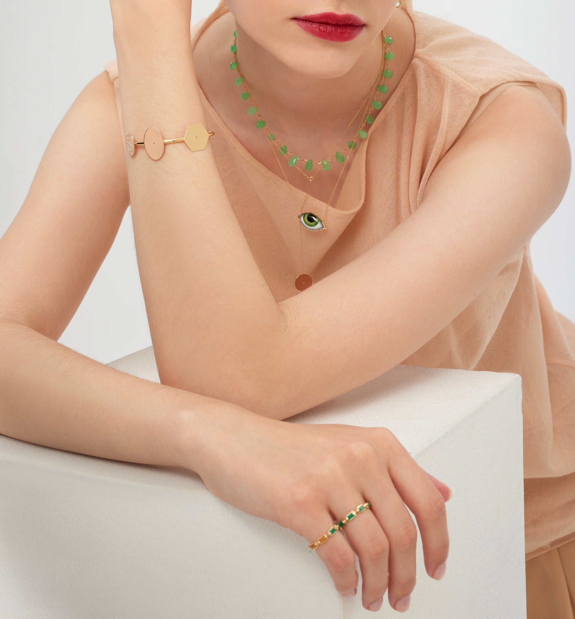 Grand Vert Diamond and tsavorite necklace