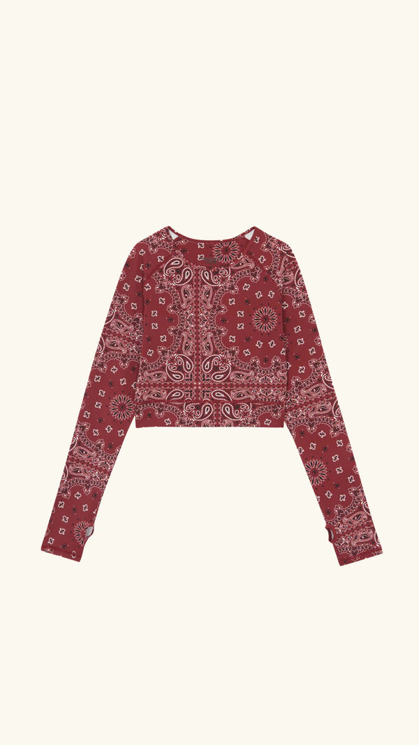 YOGA LONG SLEEVE TOP BURGUNDY