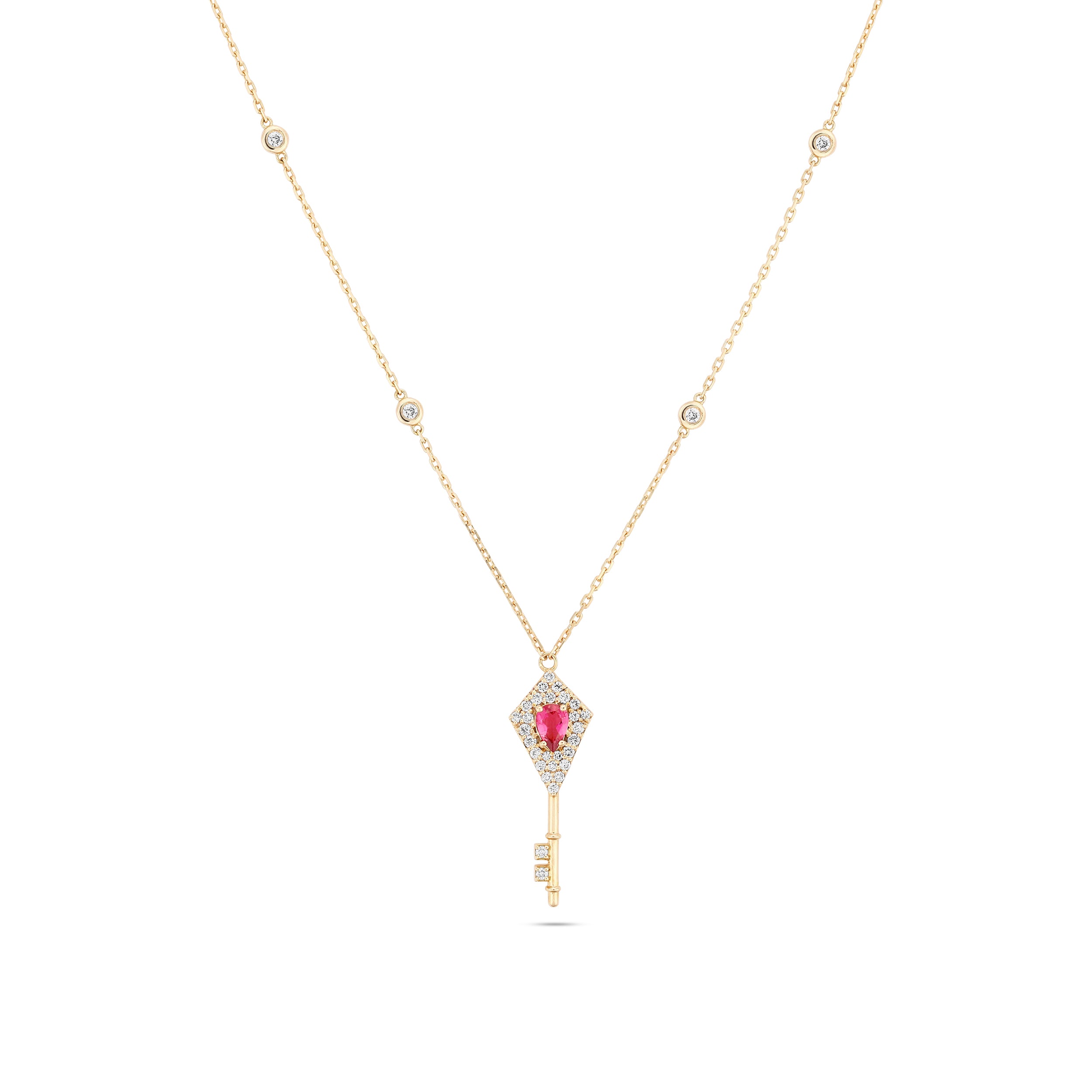 KEY DIAMOND AND TOURMALINE NECKLACE