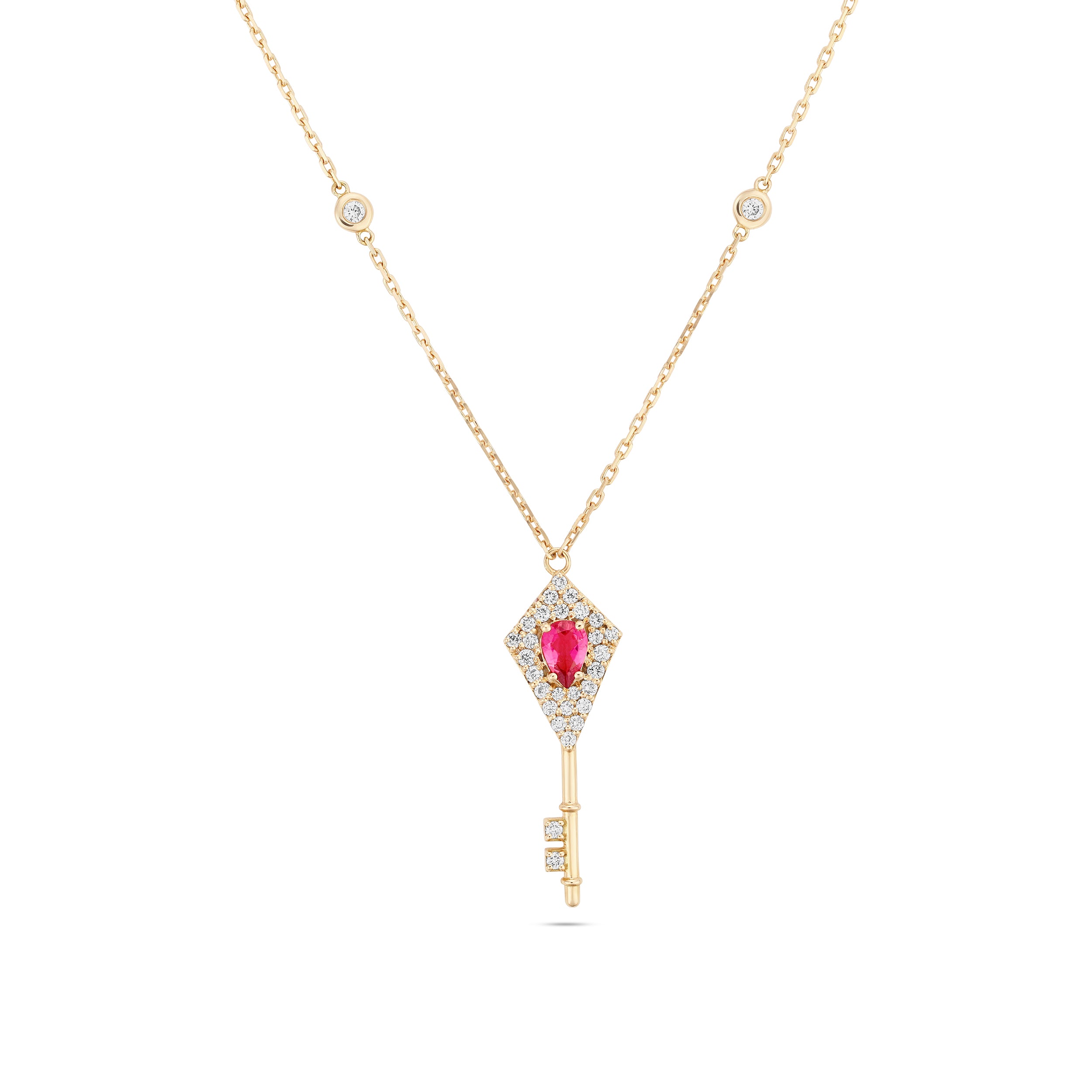 KEY DIAMOND AND TOURMALINE NECKLACE
