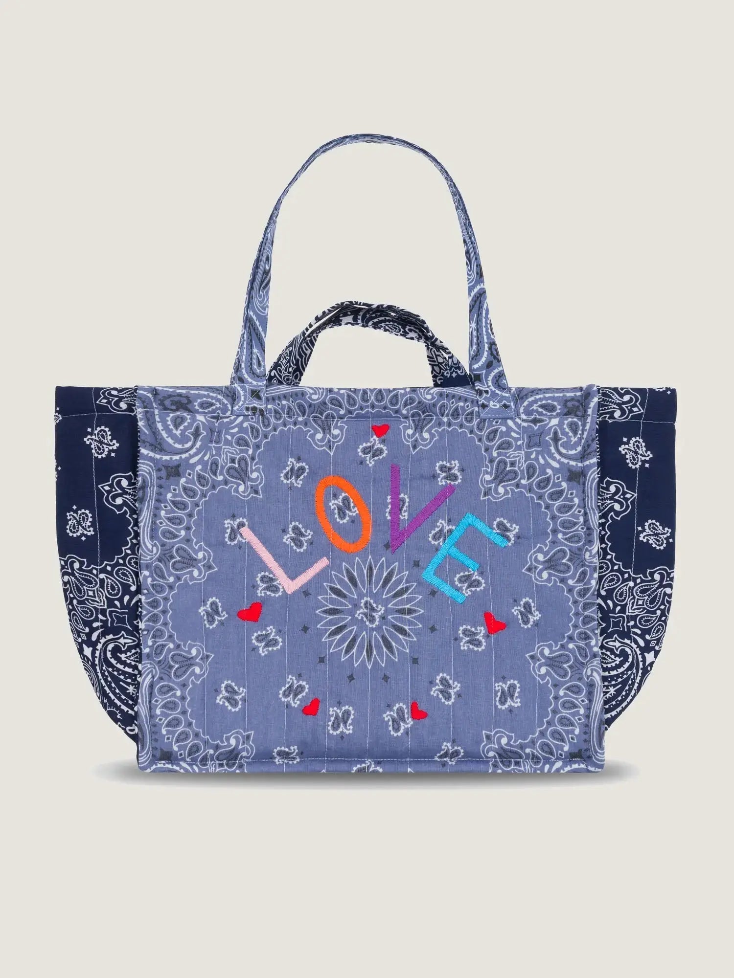Medium quilted - LOVE - Navy/Chambray