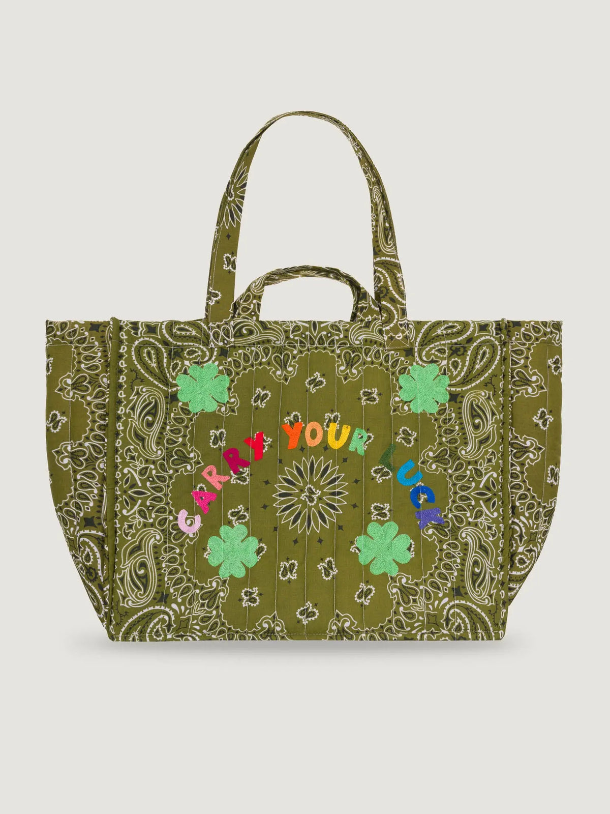 MAXI QUILTED - CARRY YOUR LUCK - BRONZE GREEN