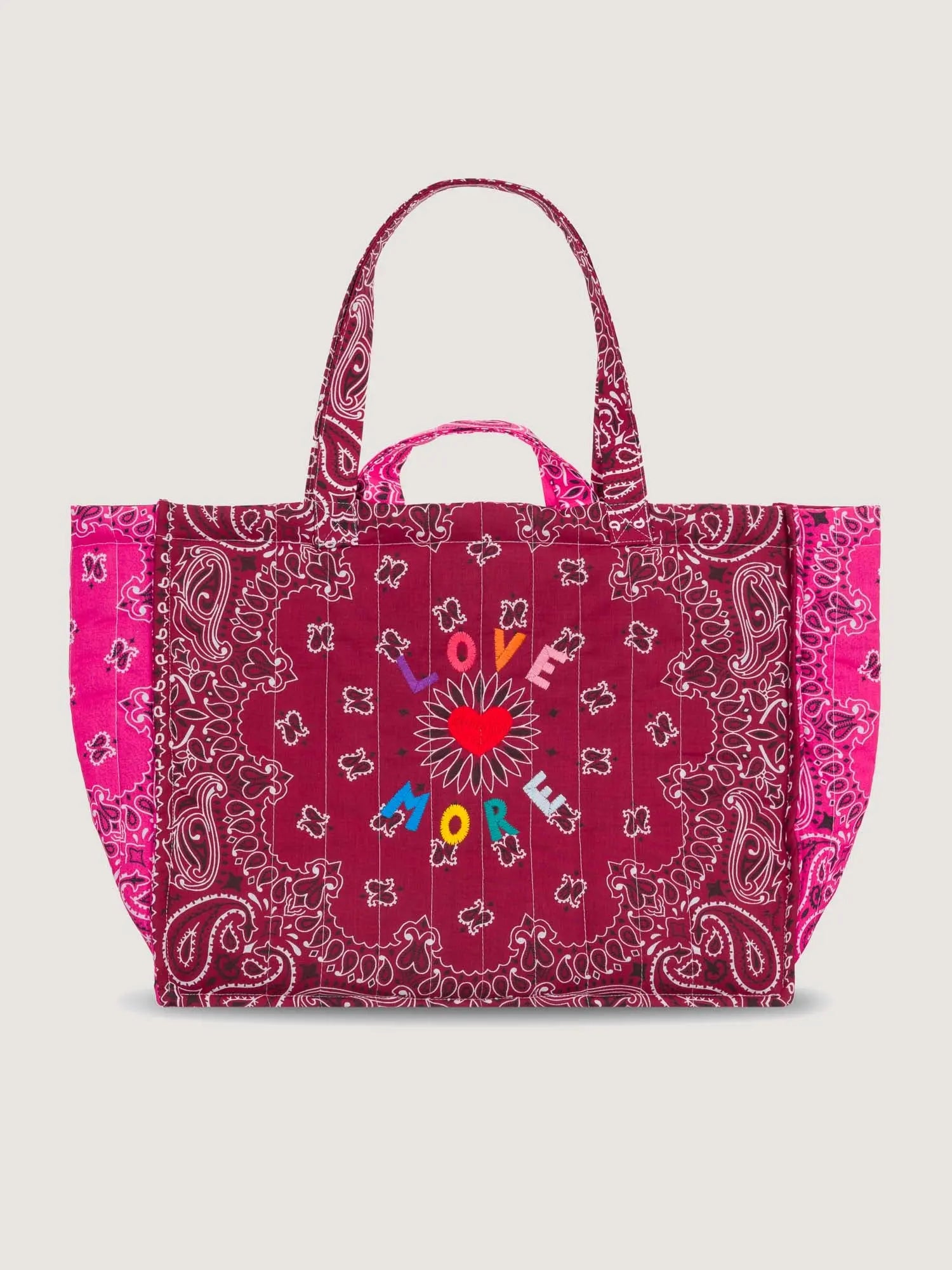 MAXI QUILTED - LOVE MORE - Burgundy Fuchsia