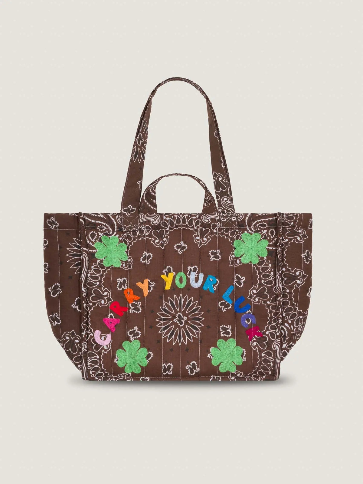 MEDIUM QUILTED  - CARRY YOUR LUCK - ALL BROWN