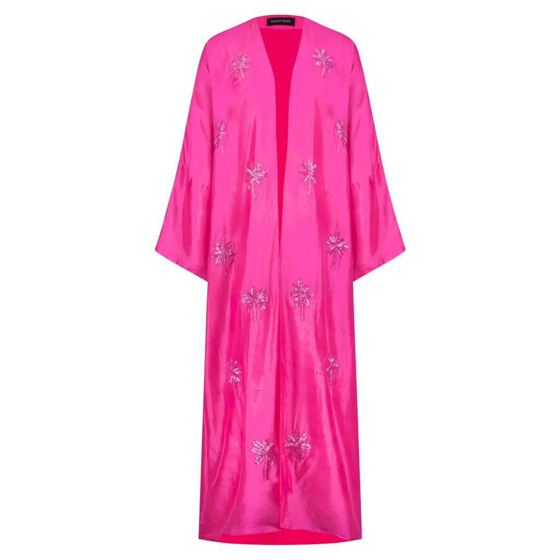 Palmtree abaya shocking pink