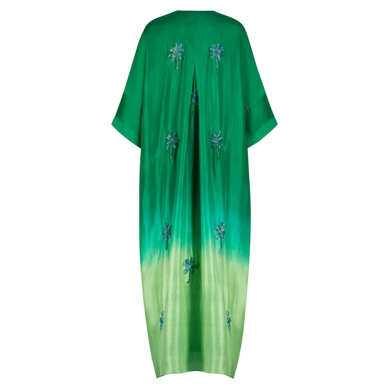 Dark mint green ombré kaftan