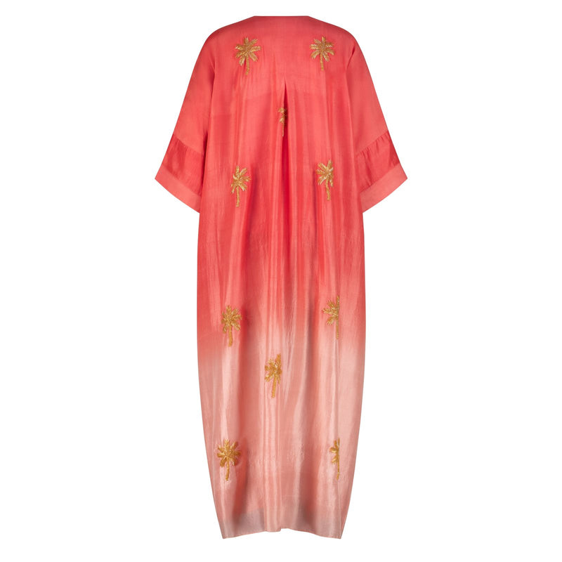 Dark coral ombré kaftan