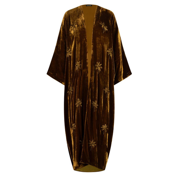 BRONZE VELVET ABAYA