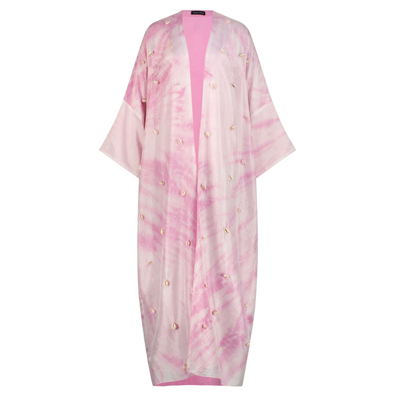 SHELL PINK TIE DYE ABAYA