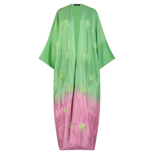 GREEN AND PINK OMBRÉ ABAYA