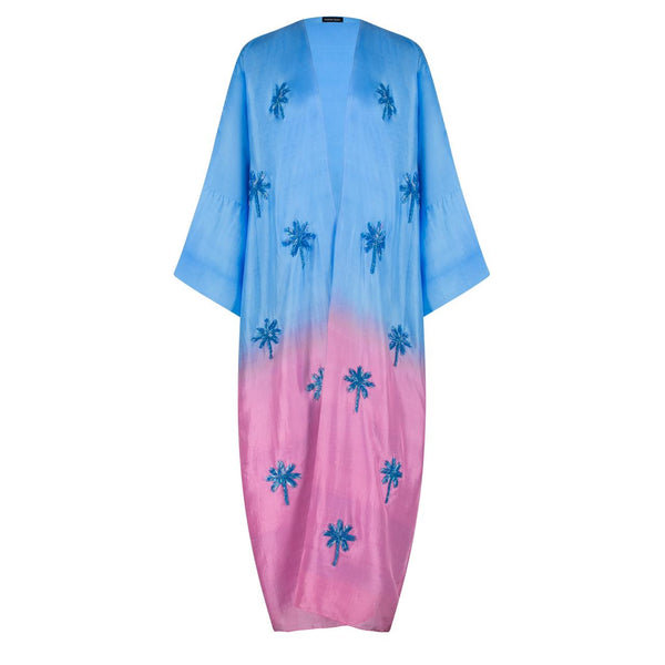 BLUE AND PINK OMBRÉ ABAYA