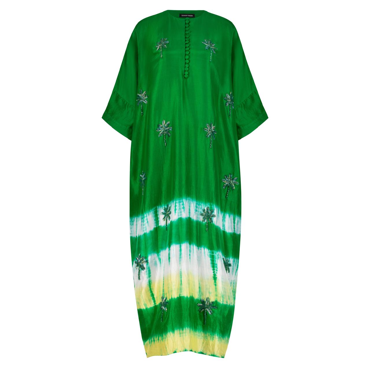 Forrest green tie dye kaftan