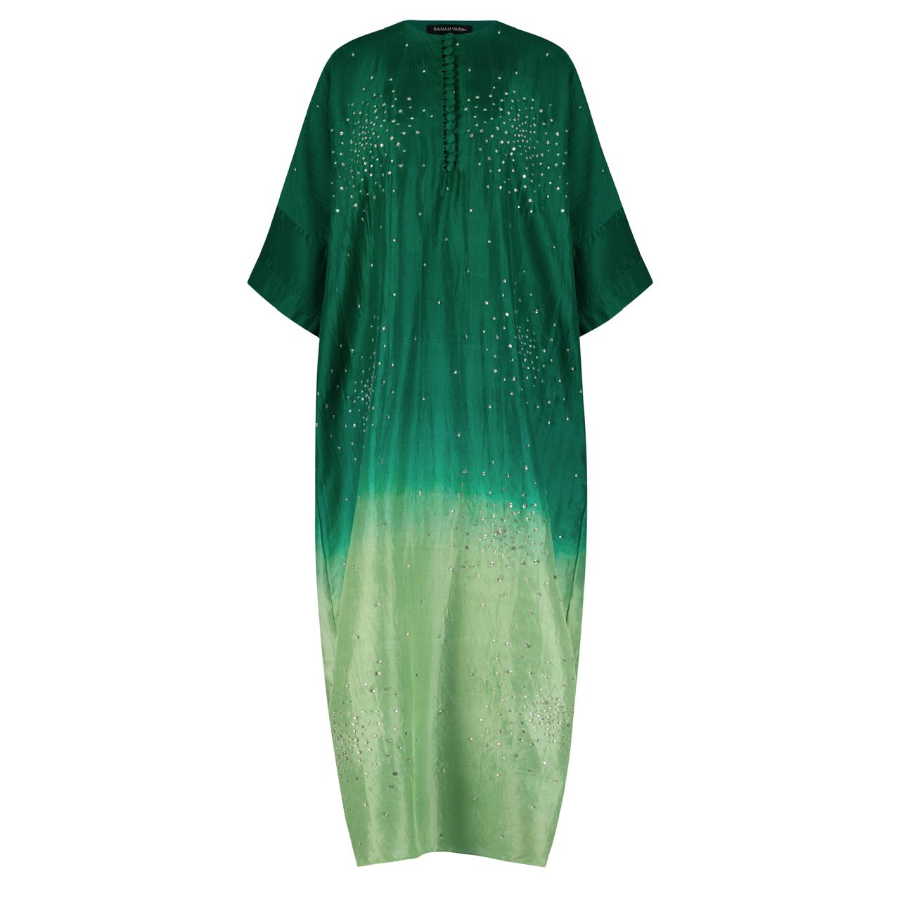 Mint Green ombré stardust kaftan
